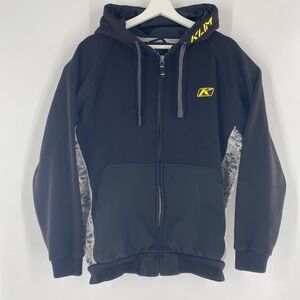 Klim Hoodie Sweater Jacket Snowmobile Black Camo Hooded Mid Layer Fleece Lined S